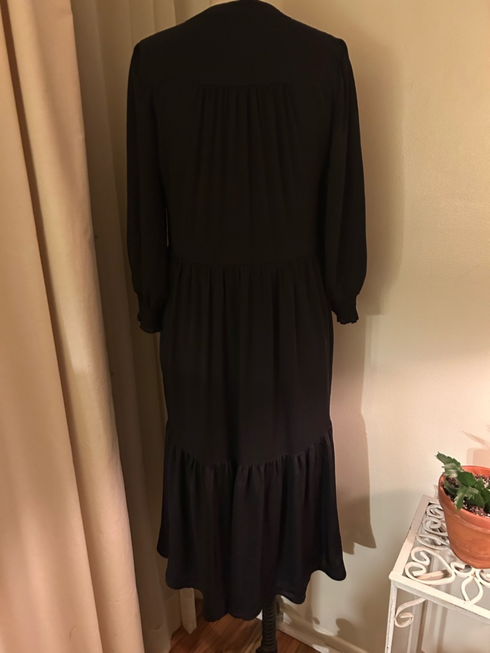 Express Black Long Sleeve Tiered Maxi Dress - Picture 5 of 6